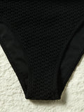 S - XL Deep V Neck Knit Fishnet Mesh One Piece Swimsuit Women Swimwear Female Backless Monokini High Leg Cut Bathing Suit Swim