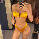 13 Color 2026 New Sexy Bandeau Bikini Women Swimwear Female Swimsuit Two-Pieces Bikini Set Padded Bather Bathing Suit Swim V4647