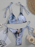 2026 Marble Printed Micro String Bikini Women Swimsuit Female Swimwear Two Pieces Bikini Set Tie Side Bather Bathing Suit Swim