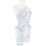 Toucheart Women Sexy Bodysuit Lace Printing See-through Skinny Plunge Romantic Hot Girls Interesting Leisure Sling Jumpsuit Set
