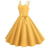Womens Sleeveless Dress 1950s Housewife Evening Party Prom Dress Temperament Womens Dresses Female Holiday Loose Beach Dresses