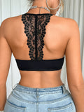 French Lace Back Beauty Women Sexy bras Trendy Halterneck Underwire Push up bra Comfortable women lingerie underwear