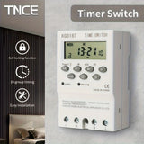 TNCE 30A Timer 220V, time control switch module, set to seconds, 32 groups of timer on and off light, for water pump timer