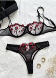 Erotic Embroidery Lace Babydoll Sensual Lingerie Lace 2024 Bra Set For Women Underwear Intimate Sexi Costumes Bra And Panty Set
