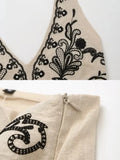 Foridol Floral Embroidery Summer Women Set Crop Top+mini Skirt Matching Set Casual Chic Halter Dress Set 2 Pcs Outfits Beach