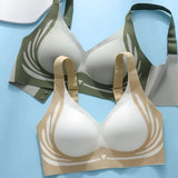 Women's V-Neck Seamless Push-Up Bra with Anti-Spill Design 4 Colors Anti-sagging Lift-up Bras Plus Size Comfort Lingerie M-4XL
