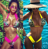 Bikini 2026 Sexy Leopard Floral Print Halter Swimwear Swimsuit Women Bikini Set Bathing Suit Beach Bikini Female Banadores Mujer