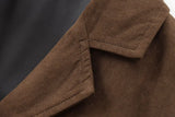 Foridol Buttons Brown Suede Jacket Autumn for Women Pockets Casual Turn Down Collar Short Jacket Femme Veste Chic New Coat