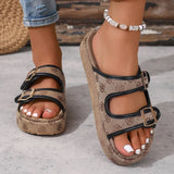 Flowers Embroidery Thick Bottom Sandals Women Fashion Designer Buckle Platform Slippers Woman Summer 2025 Non Slip Sandles Mujer