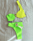 Pleasted Bikinis Colaless Swimsuit Triangle Bikini Set Women Swimwear Halter Bathing Suits Bandage Beachwear Brazilian