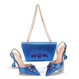 Doershow  beautiful High Quality African Style Ladies Shoes And Bags Set Latest gold Italian Shoes And Bag Set For Party HMA1-4