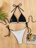 DEKA Women Brazilian Bikini Set Side Lace-up Sexy Swimsuit Bandage Neck Tie Swimwear Adjustable Thong Style Bikini Underwear