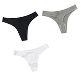 3Pcs/Set Women Panties Ultra-thin Thongs Female Underpants Seamless Underwear Sports Soft Solid Color Low Rise G-string