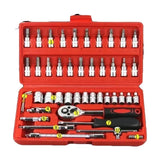 Motorcycle Toolbox Set Fast Ratchet Wrench 150/46pcs Socket Group Bit Industrial-grade Toolbox Auto Repair Tools Car Maintenance
