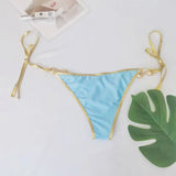 Halter Crystal Rhinestone Diamond Bikini 2025 Female Swimsuit Women Swimwear Two-pieces Bikini Set High Cut Bathing Suit Swim