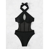 S - XL Underwired Cut Out Halter Women Swimwear One Piece Swimsuit Female Monokini High Cut Bather Bathing Suit Swim Lady V4418