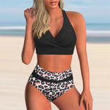 Vintage Hot Pink Gradient Tankini Set 2026 Women Bikini Cross Push Up High Waist Swimsuit Beach Bathing Suit Two Piece Swimwear