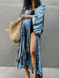 New 10 Colors Printed Long Sleeve With Belt Tunic Beach Cover Up Cover-ups Beach Dress Beach Wear Beachwear Female Women V4521