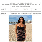 Fishnet Women Sexy Beach Cover Up Dress Women Stretch See Through Sleeveless without Bikini Swimsuit Coverup Mini Beachwea
