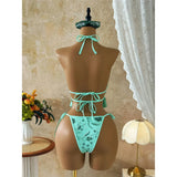 Glitter Sequin Printed Tankini Halter Bikini Women Swimwear Female Swimsuit Two-pieces Bikini set Bather Bathing Suit Swim V8067