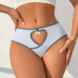 Love Heart Hollow Out Sexy Women'S Underwear Low Waist Breathable Seamless Cotton Panties Soft Comfortable Daily Briefs Lingerie