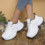 Black White Breathable Chunky Sneakers Women Korean Lace Up Platform Sneaker Shoes Woman Thick Bottom Mesh Sport Shoes Female