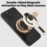 Double-sided Magnetic Phone Holder Rotating Desk Mobile Phone Stand For iPhone 17 16 MagSafe MultiFunction Finger Ring Bracket