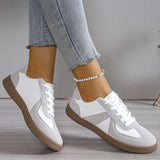 2025 New Patchwork Flat Heel Sneaker Women Spring Autumn Soft Sole Casual Shoes Woman Lace Up Non Slip Tennis Running Shoes