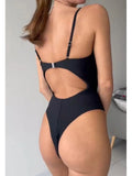 Sexy Extreme String Mini Micro Thong Women Swimwear One Piece Swimsuit Female Underwired Backless Bather Bathing Suit Swim V7516
