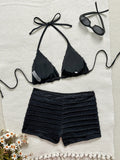 Vintage Two Piece Bikini Set 2026 Women White Black Starfish Ornament Push Up High Waist Swimsuit Holiday Bathing Suit Swimwear