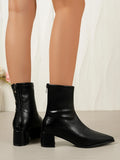 2026 New Vintage Thick Heels Women Slim Ankle Boots Autumn Winter Pointed Toe Stripper Party Short Booties Zapatos De Mujer