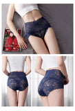 1pcs High-Rise Sexy Lace Briefs Comfortable Stretchy Semi Sheer French-Cut Panties Women's Underwear Breathable Lingerie S-3XL