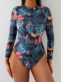 Ladies 2025 One-Piece High Collar Backless Fashionable Swimsuit Long Sleeve Suitable for Summer Beach And Swimming Pool