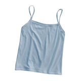Womens Basic Spaghetti Strap Cami Top Slim Fit Backless Crop Top Summer Solid Color Casual Sleeveless Top Streetwear Y2k Clothes