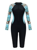 2026 Zipper Slim Swimsuit Women Long Sleeve & Knee One Piece Swimwear Female Bather Bathing Swimming Swim Surf Suit Beachwear