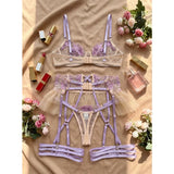 Toucheart Erotic Lingerie New Sexy Purple Embroidery Heavy Industry Pure Bodyshaping Luxurious Seductive Intimate Sexy Underwear