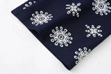 Foridol Floral Embroidery Cropped Pants Women Summer Casual Zip Navy Blue Fashion Female Pants Pantalones 2025 Mujer