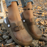 Jelly Color Platform Clogs Sandals Women 2026 Summer Thick Bottom Non Slip Beach Sandles Woman Breathable Slip On Garden Shoes