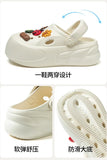 Women Fashion Clogs DIY Cartoon Charms Platform Shoes Woman Home Street Slippers Soft EVA Girls Daily Walking Beach Sandals
