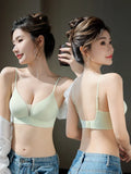 Push Up Bra for Small Chest U Back Seamless Wireless Summer Thin Gather Side Support Anti Sagging Comfortable Bralette MOYISU AB