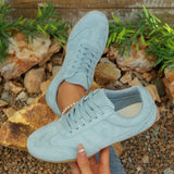 Comfortable Soft Sole Sneakers Women Plus Size 42 Faux Suede Lace Up Casual Shoes Woman 2026 Autumn Non Slip Sport Flats Female