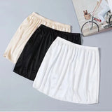 Summer Women's Intimates Casual Mini Lined Skirts Elastic Slips Underskirt Ladies Basic Half Petticoat Intimates Sleepwear