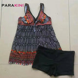 DEKA Large Size Swimwear Two Piece Swimsuit Women Sexy Leopard Tankini Print Flower Vintage Bodysuit Swim Beachwear Bathing Suit