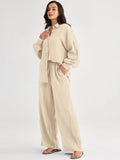 2026 Spring and Summer Casual Suit New Fashion Suit Loose Casual Top Wide Leg Pants Two-piece Set for Women