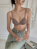 Elegant French Triangle Bra Small Chest Beautiful Back Seamless Thin Adjustable Straps UK Fit Summer Comfort Bralette S-XL
