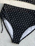 S - XL Polka Dot V Neck High Waist Bikini Female Swimsuit Women Swimwear Bather Bathing Suit Swim Two-pieces Bikini set K8111