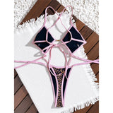 S - XL Leopard Extreme String Mini Micro Thong One Piece Swimsuit Women Swimwear Female Padded Bather Bathing Suit Swim K7067