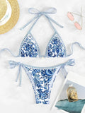 2026 Halter String Triangle Two Piece Bikini Women Swimwear Female Swimsuit Bathers Bathing Swimming Suit Beachwear Summer