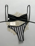 Crochet Striped High Leg Cut Brazilian Bikini Female Swimsuit Women Swimwear Two-pieces Bikini Set Bather Bathing Suit Swim Lady
