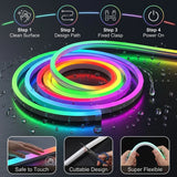 2m 3m 5m 10m RGBIC Neon Light Waterproof RGB Smart LED Strip with USB APP Control Music Sync for Room Bedroom Outdoor Decoration